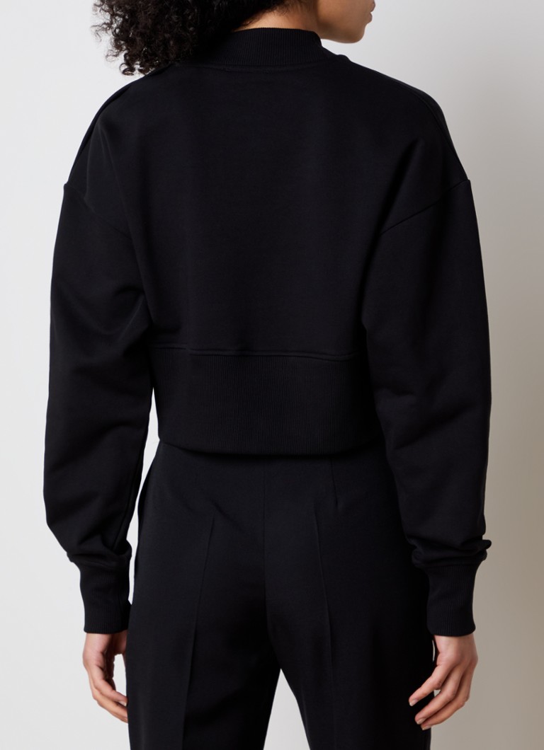 Balmain cropped sweater with decorative buttons and logo