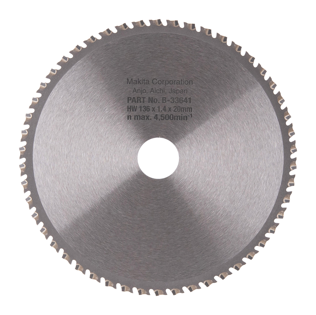 Brzeszczot tarczowy do piły tarczowej Makita Accessories B-33641 do cienkich blach stalowych Specialized 136x20x1,4 50T -15g