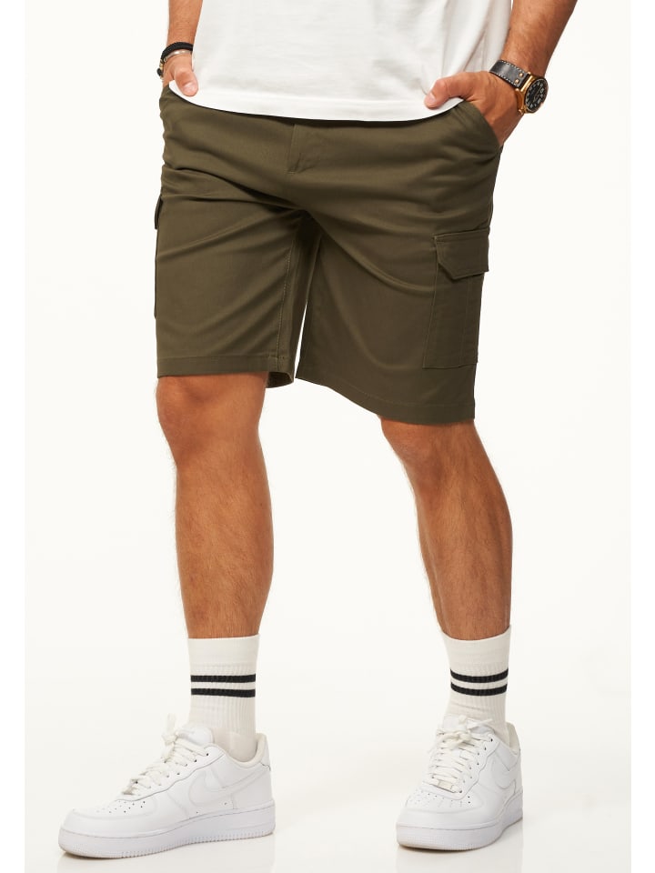 SOULSTAR Cargoshorts - mit Stretchanteil Kurze Hose für Herren in Olive günstig kaufen