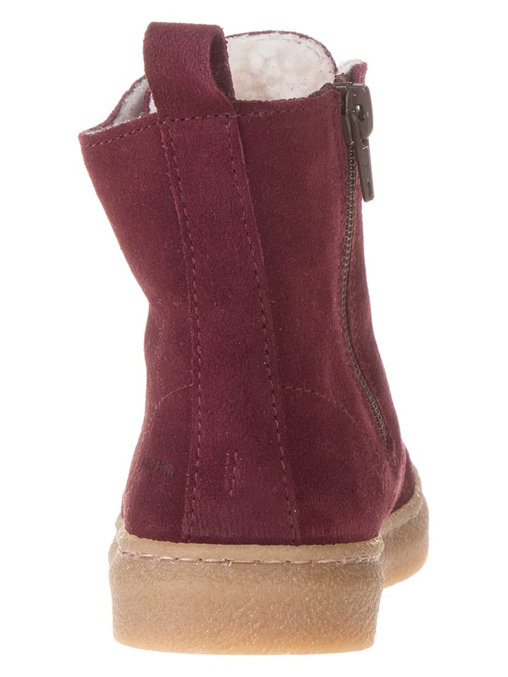 POM POM Leder-Winterboots in Rot günstig kaufen