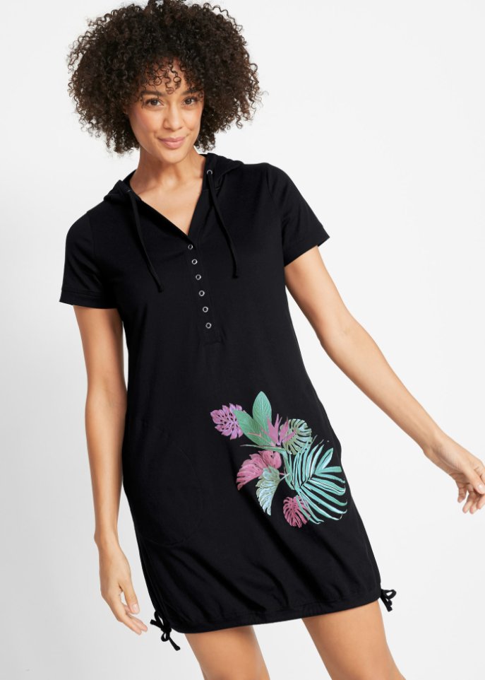 Baumwoll-Shirtkleid, kurzarm