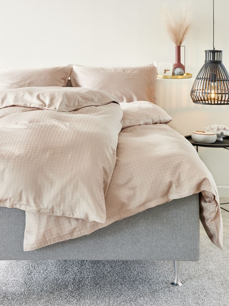 INGEBORG satin bedding set, gold, INGEBORG 140x200, sand