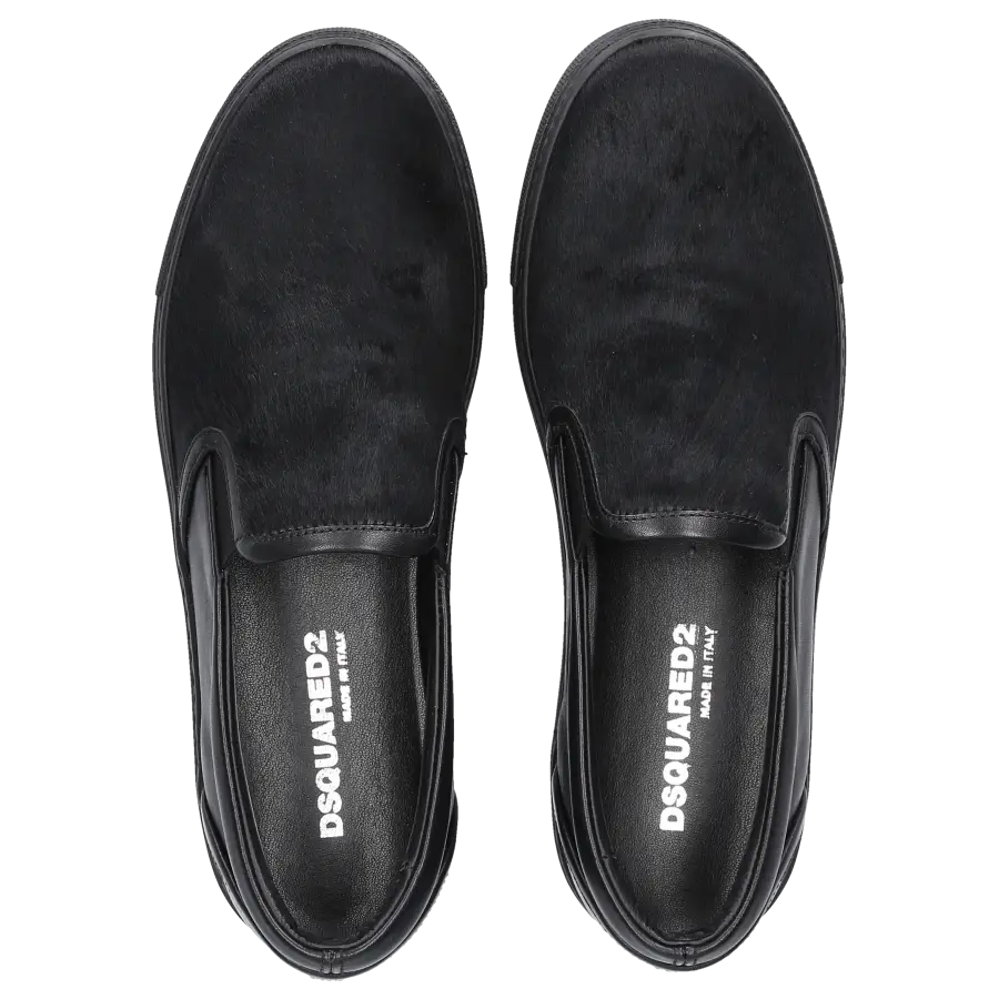 Dsquared2 - Slip Ons Kalbsleder Pony schwarz - schwarz