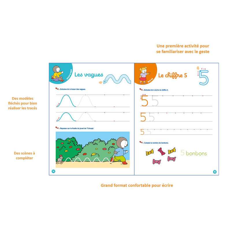 Livre T'choupi Mon cahier ardoise MS - Nathan Jeunesse