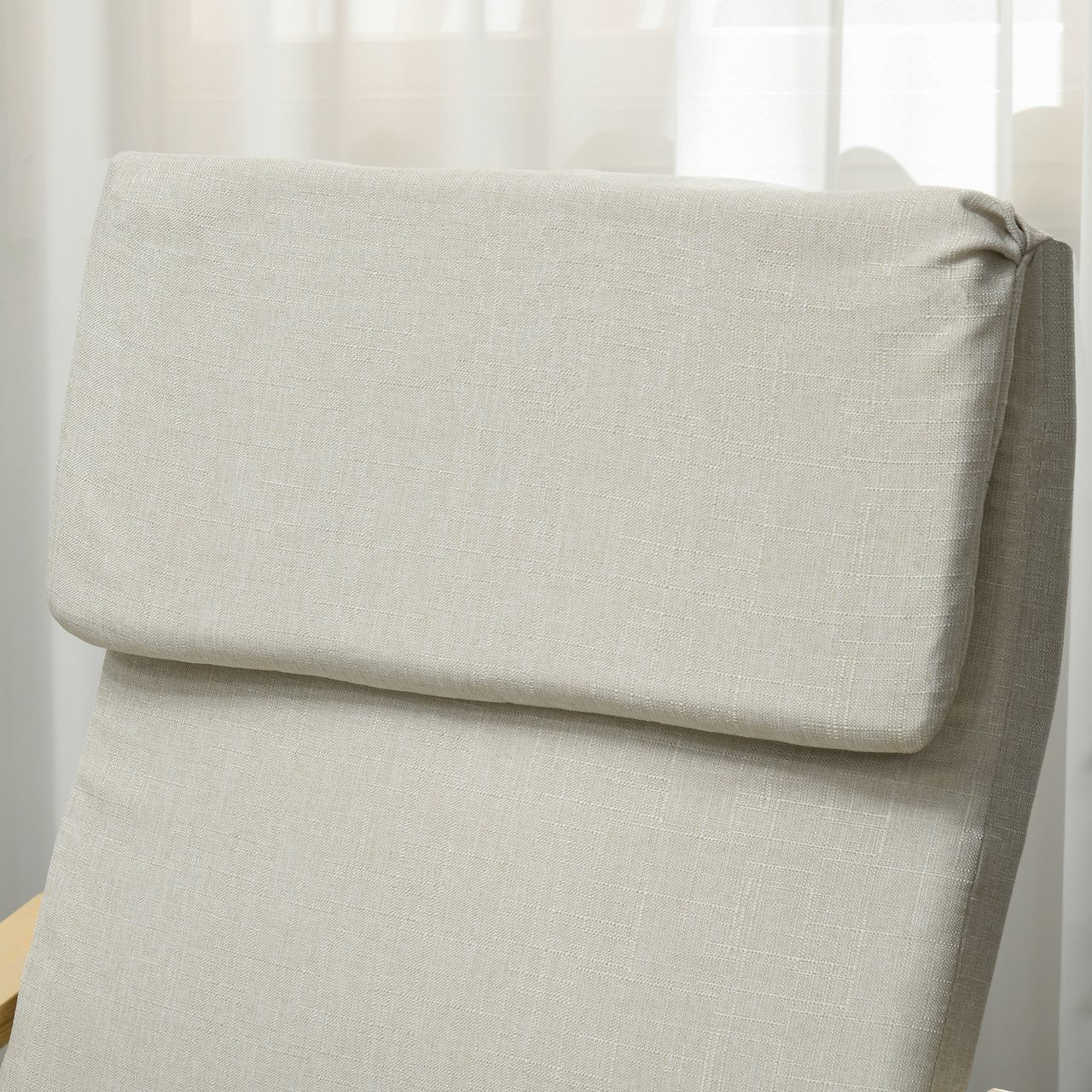 HOMCOM Relaxsessel mit Fußhocker Armlehnensessel Leinenbezug Holzgestell Braun
