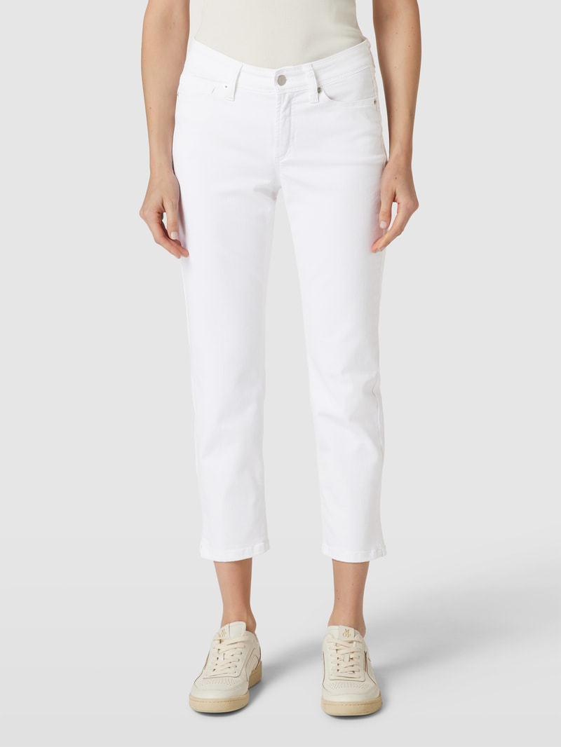 Jeans mit Label-Patch Modell 'PIPER' in weiß