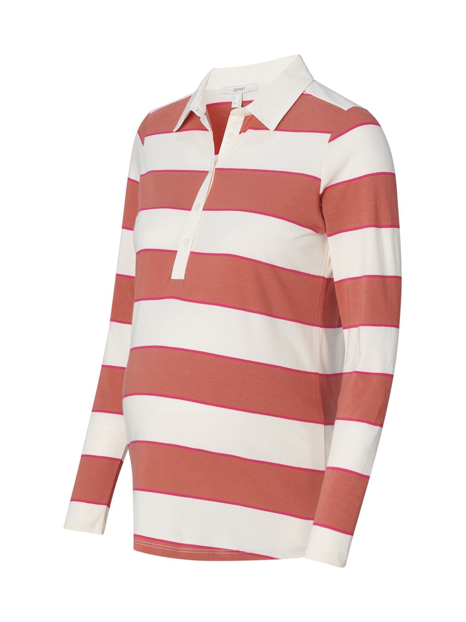 ESPRIT maternity Umstandsshirt Streifen-T-Shirt mit Polokragen und Stillfunktion