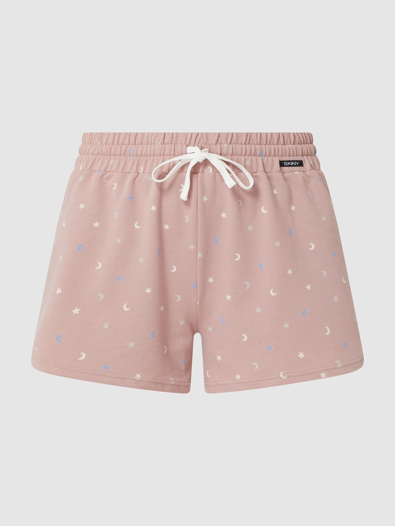 Pyjama-Hose mit Stern-Prints Modell 'Night In' in rosé