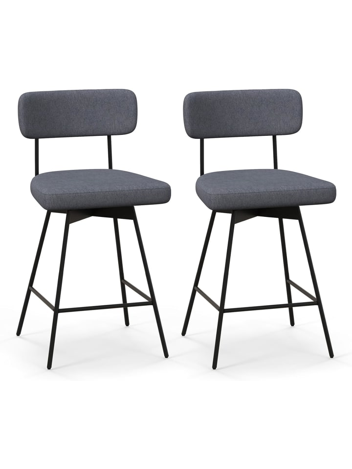 COSTWAY 2er Set Barhocker drehbar 47 x 51 x 90,5 cm in Grau günstig kaufen onesize