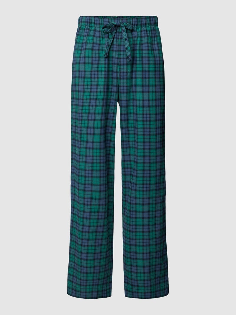 Pyjama-Hose mit Karomuster in aqua blau