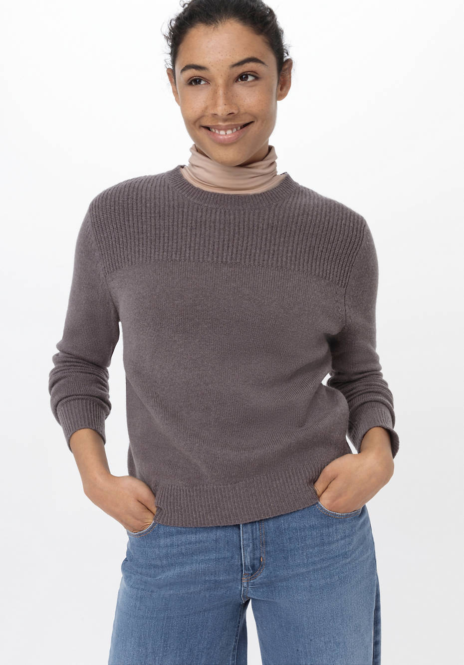 Pullover aus Bio-Merinowolle mit Kaschmir