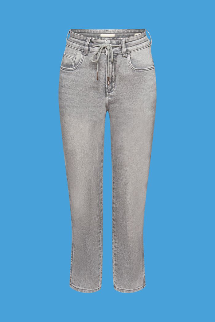 Boyfriend-Jeans mit Kordelzugbund