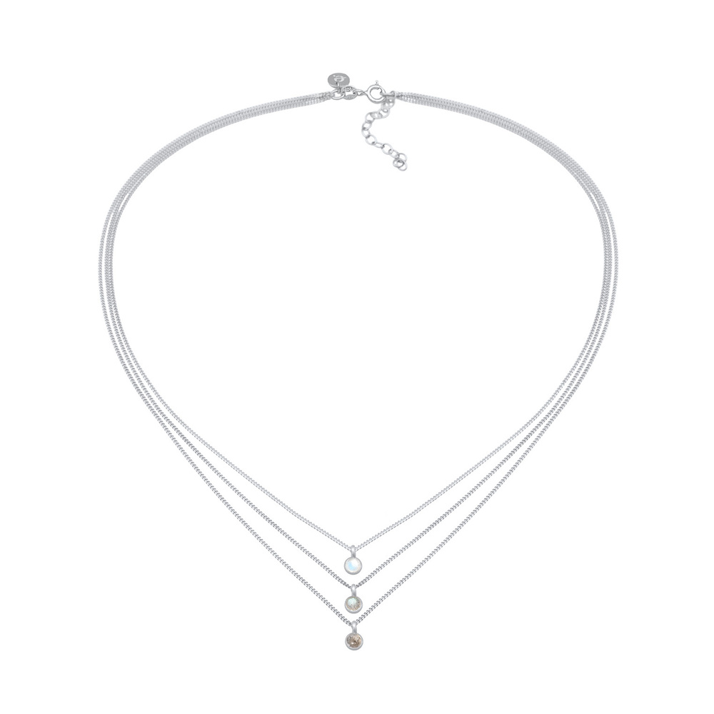 Elli PREMIUM Elli PREMIUM Collier Tour de cou pour dames avec tourmaline Lunestone et Labrador collier