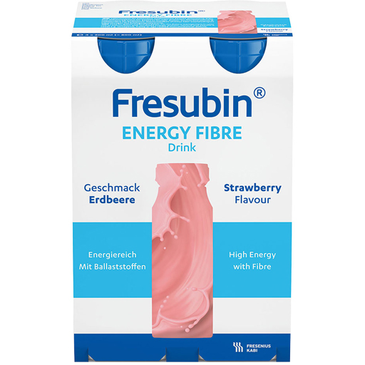 FRESUBIN ENERGY Fibre DRINK Erdbeere Trinkflasche  4X200 ml  Lösung