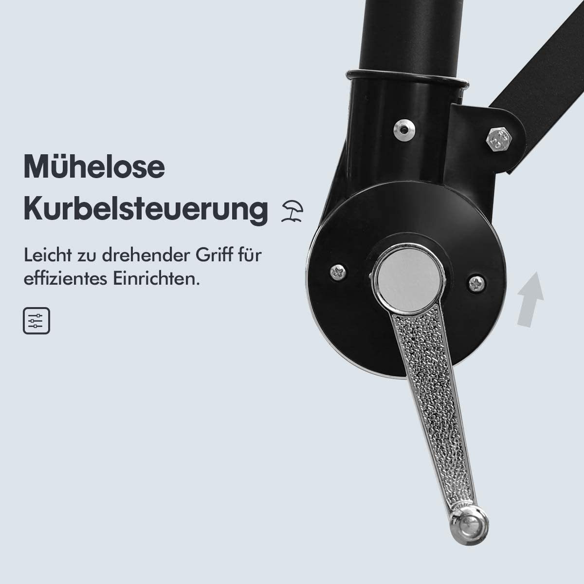 Sekey Sonnenschirm 3m Ampelschirm Kurbelschirm, UV50+, ohne Schirmständer