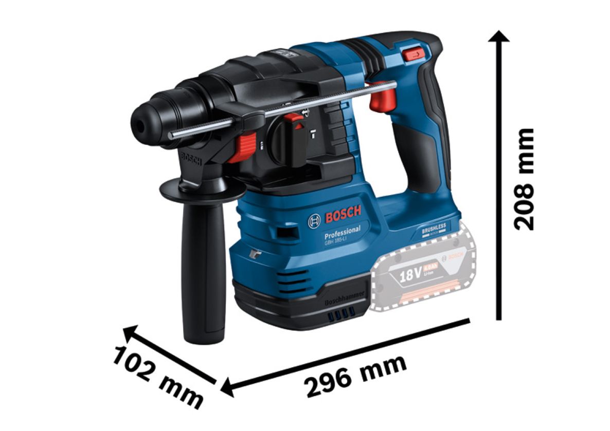 Trusă scule fără fir Bosch Blue 0615A50094, 3 mașini, 18V, 2x 18V 4.0Ah și încărcător GAL 18V-40 în geantă de scule
