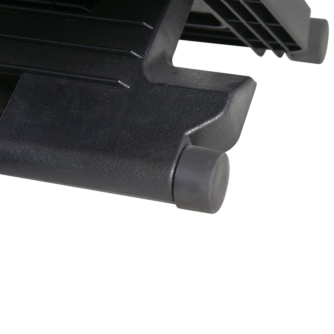 HOMCOM Fußstütze, Fußablage, Fußablage, 3 Höhen Verstellbar, HIPS, schwarz, 45 x 34 x (10-16,5) cm
