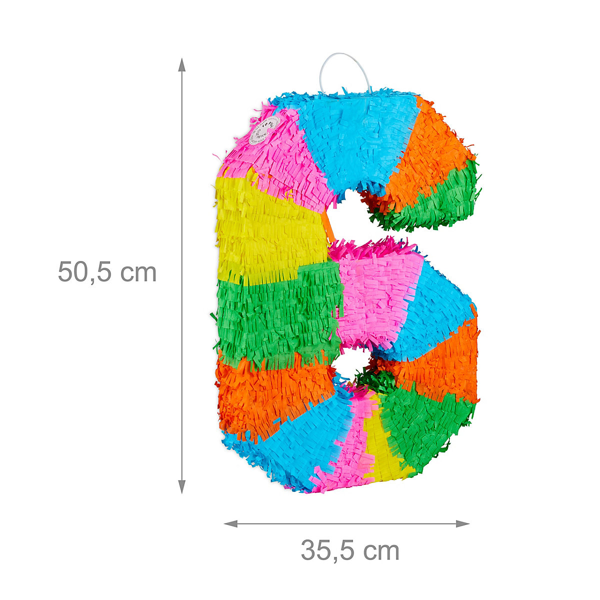 3-teiliges Pinata Set Zahl 6