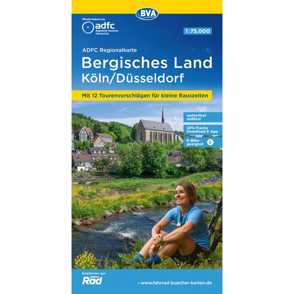 ADFC-REGIONALKARTE BERGISCHES LAND KÖLN/DÜSSELDORF 1:75.000 - Fahrradkarte