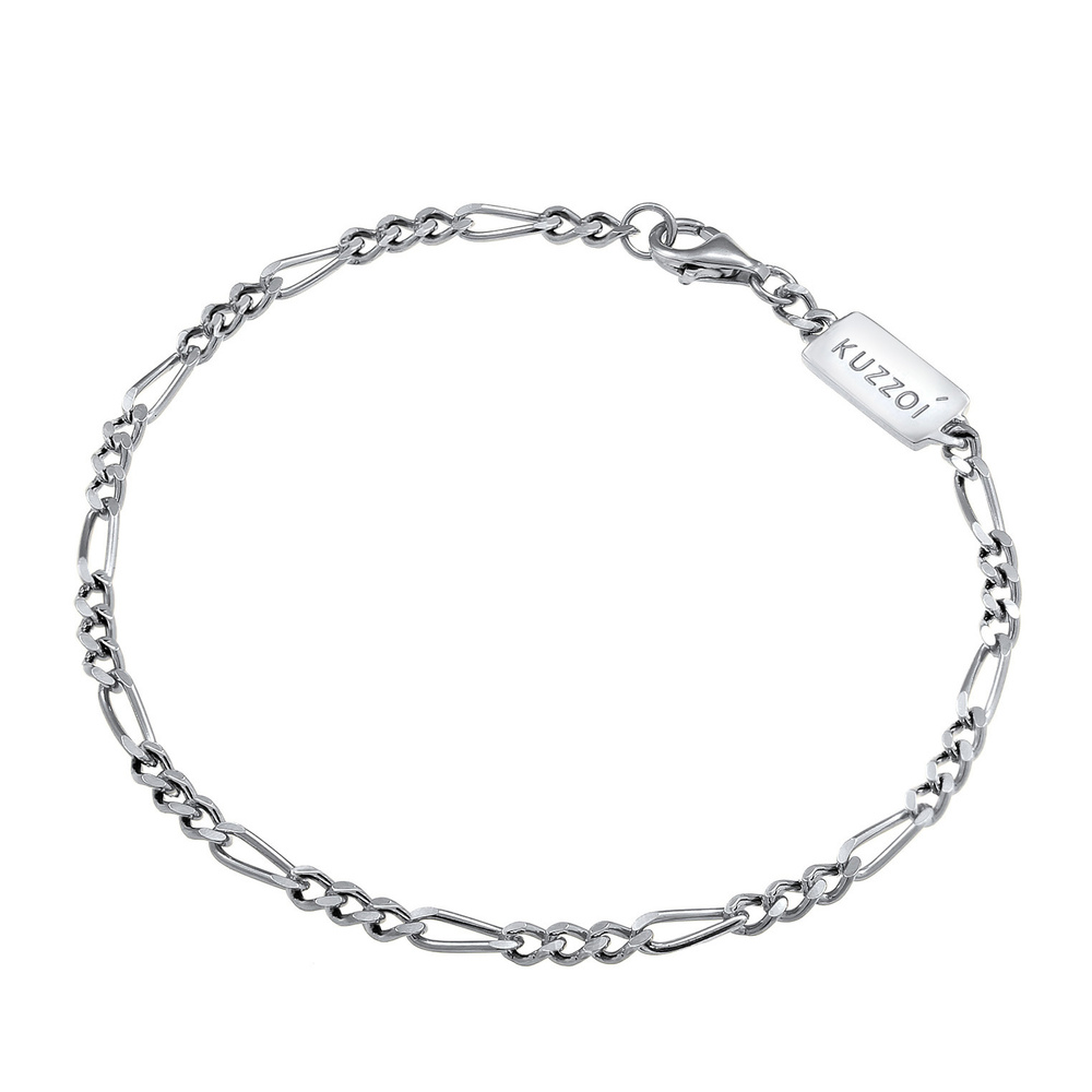 KUZZOI KUZZOI Bracelet Hommes Massive Basique Cool en argent sterling 925 Bracelet