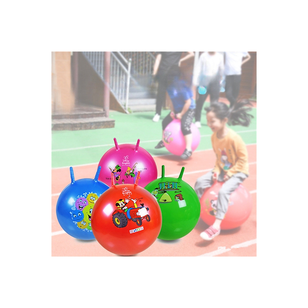 Springball Sprungball mit Haltegriff (zufällige Farbe) Skippy Ball Kinder Springball 45/55/65cm (zufällige Farbe)