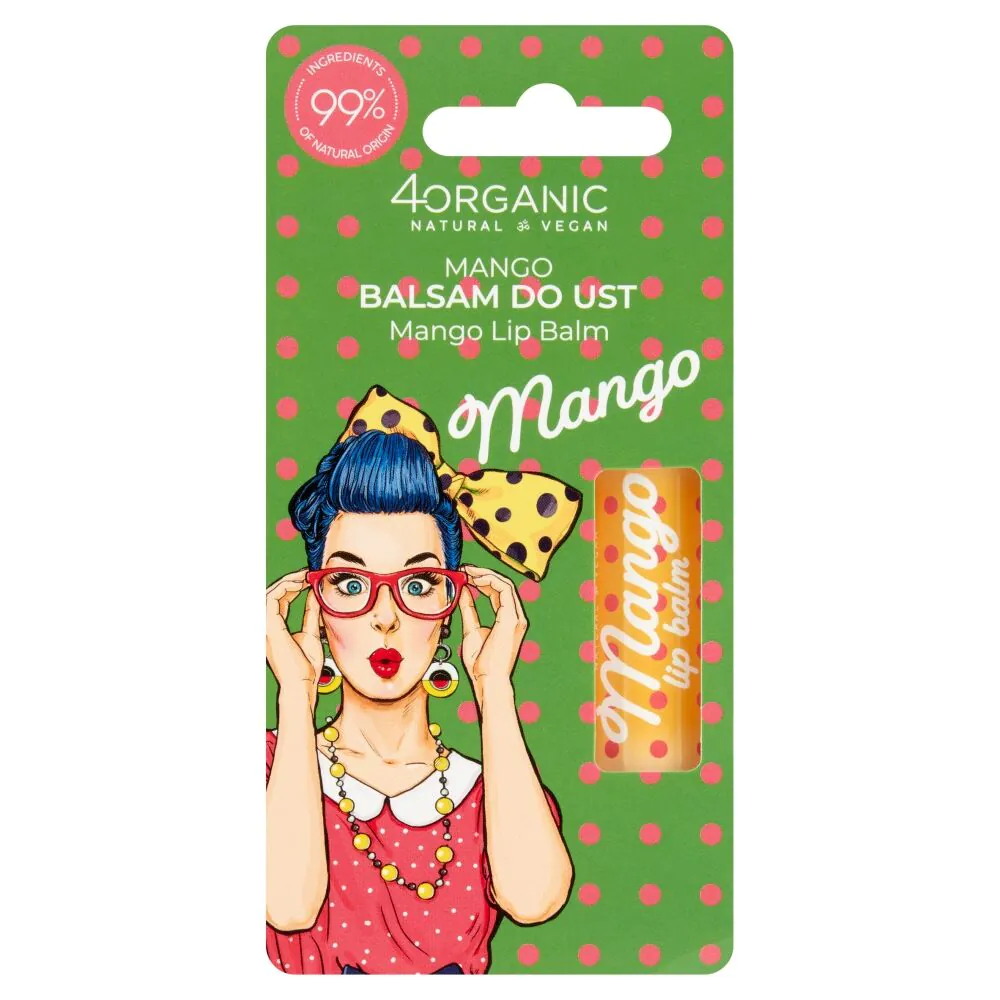 4Organski Pin-up Girl prirodni balzam za usne, mango