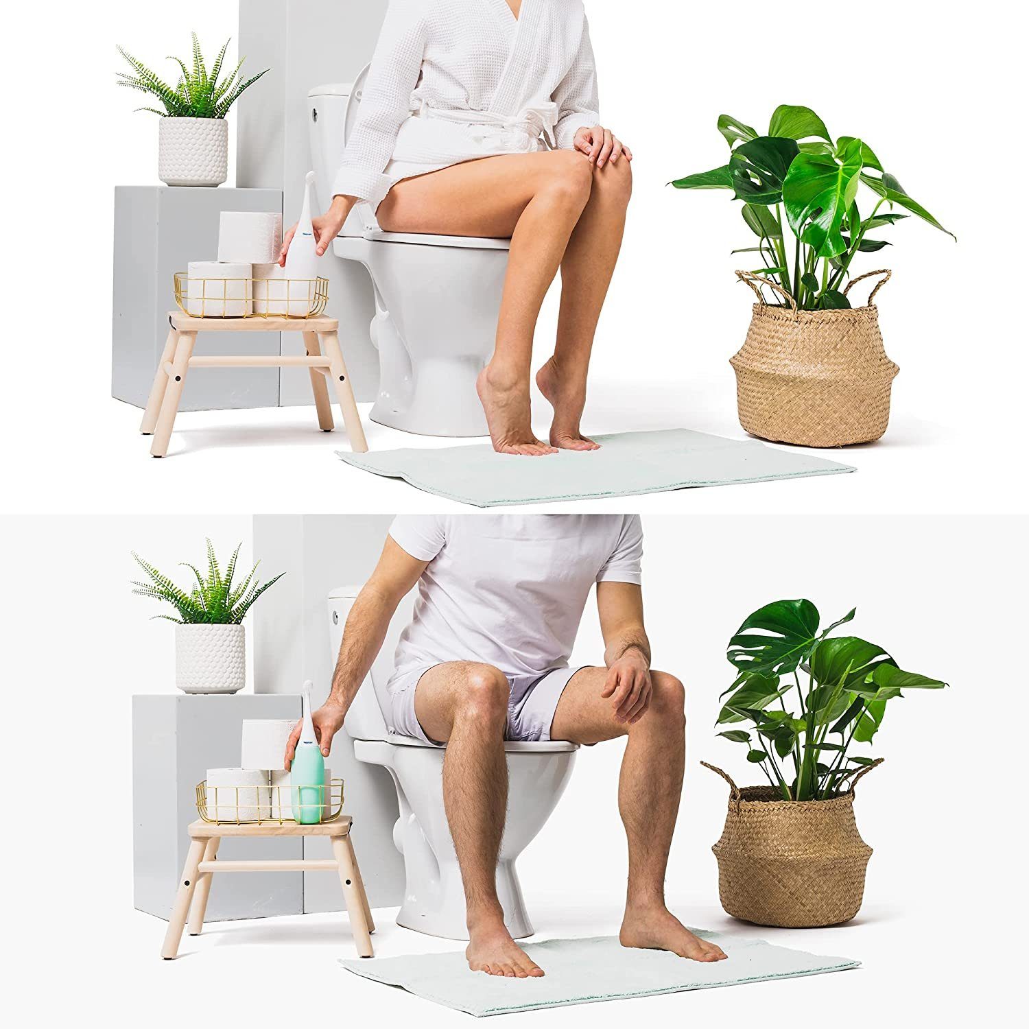 HappyPo Bidet Original Dusche 2.0 weiß + Ersatz-Duschköpfe