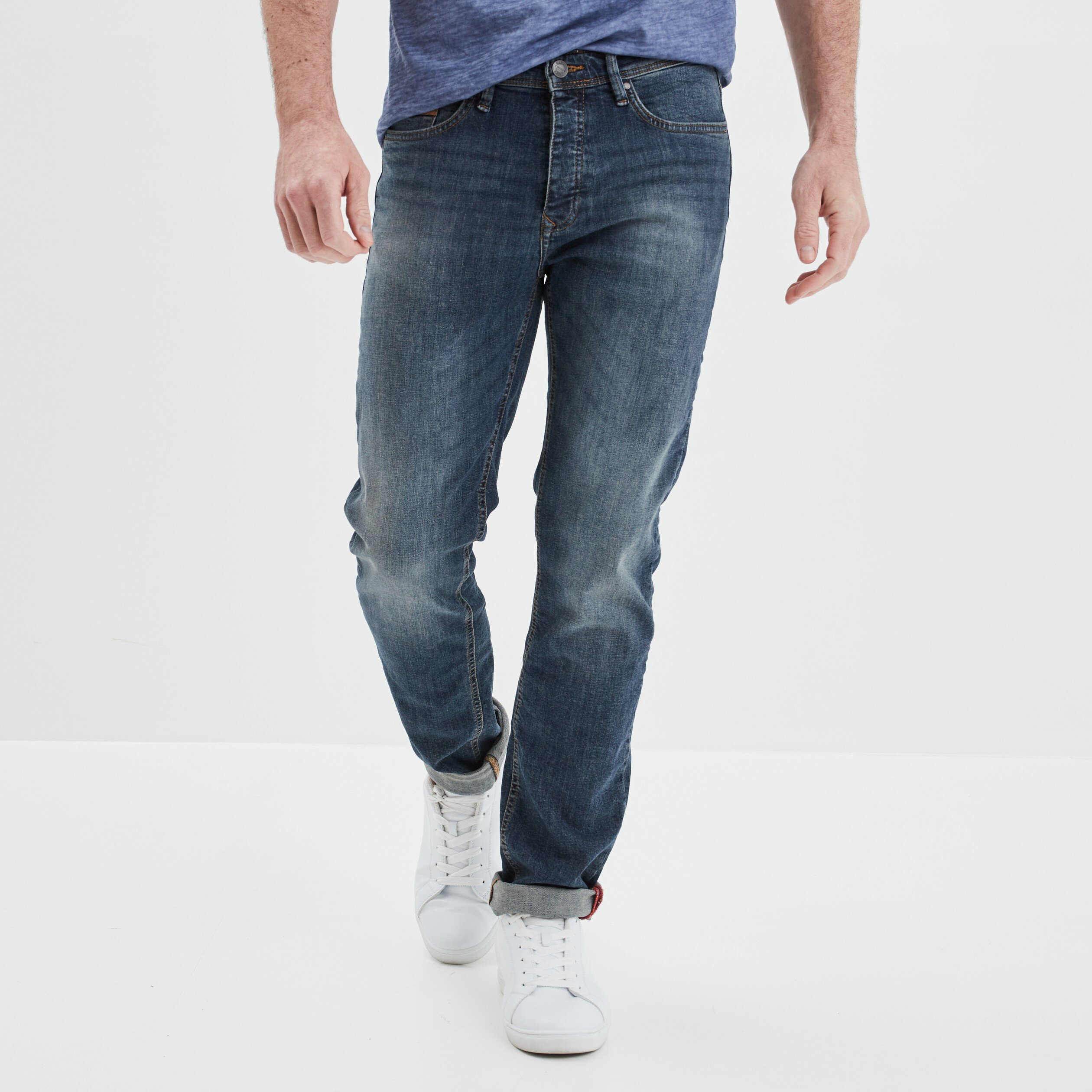 Jeans straight taille standard denim double stone homme | La Halle