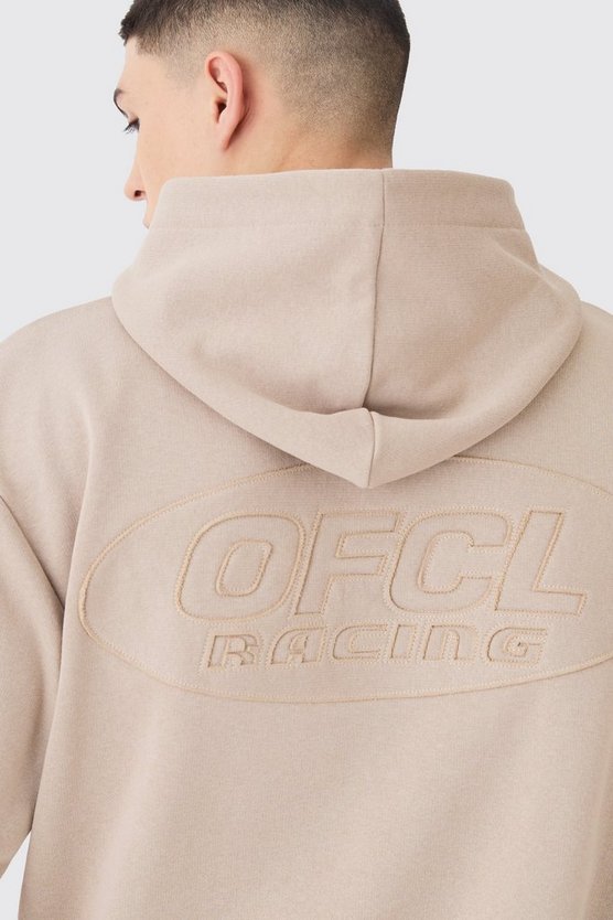 Kastiger Oversize Hoodie mit Applikation