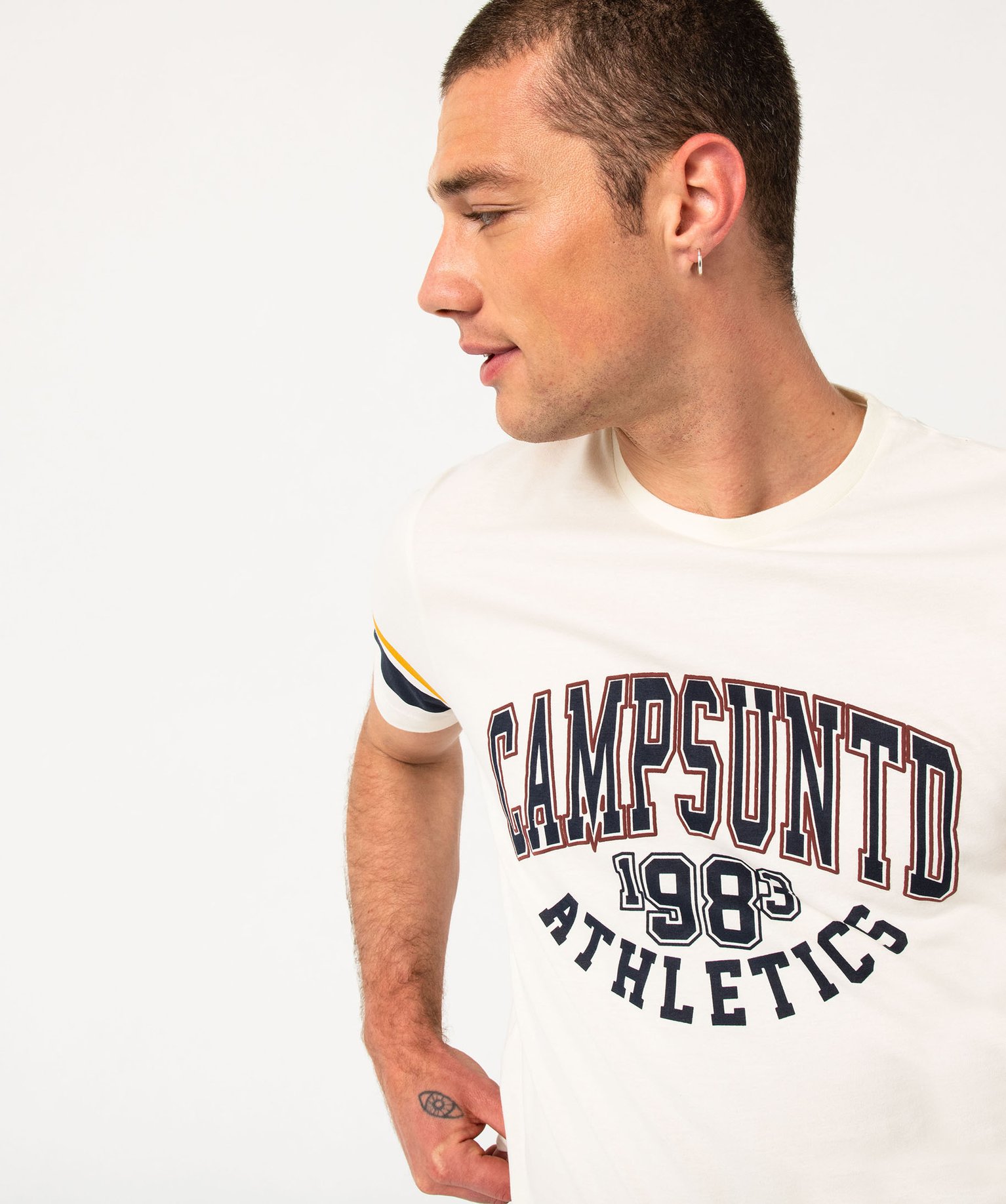 Tee-shirt manches courtes imprimé homme - Camps United blanc | GEMO