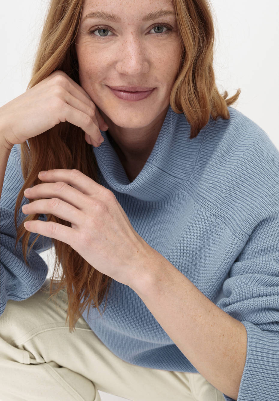 Rollkragenpullover aus reiner Bio-Baumwolle