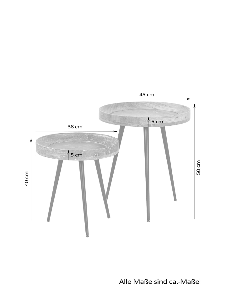 byLiving Beistelltisch AVA aus Mangoholz - (D) 45 x (H) 50 cm günstig kaufen onesize