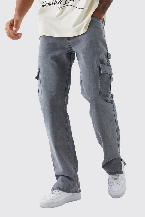 Tall lockere Jeans mit geteiltem Saum