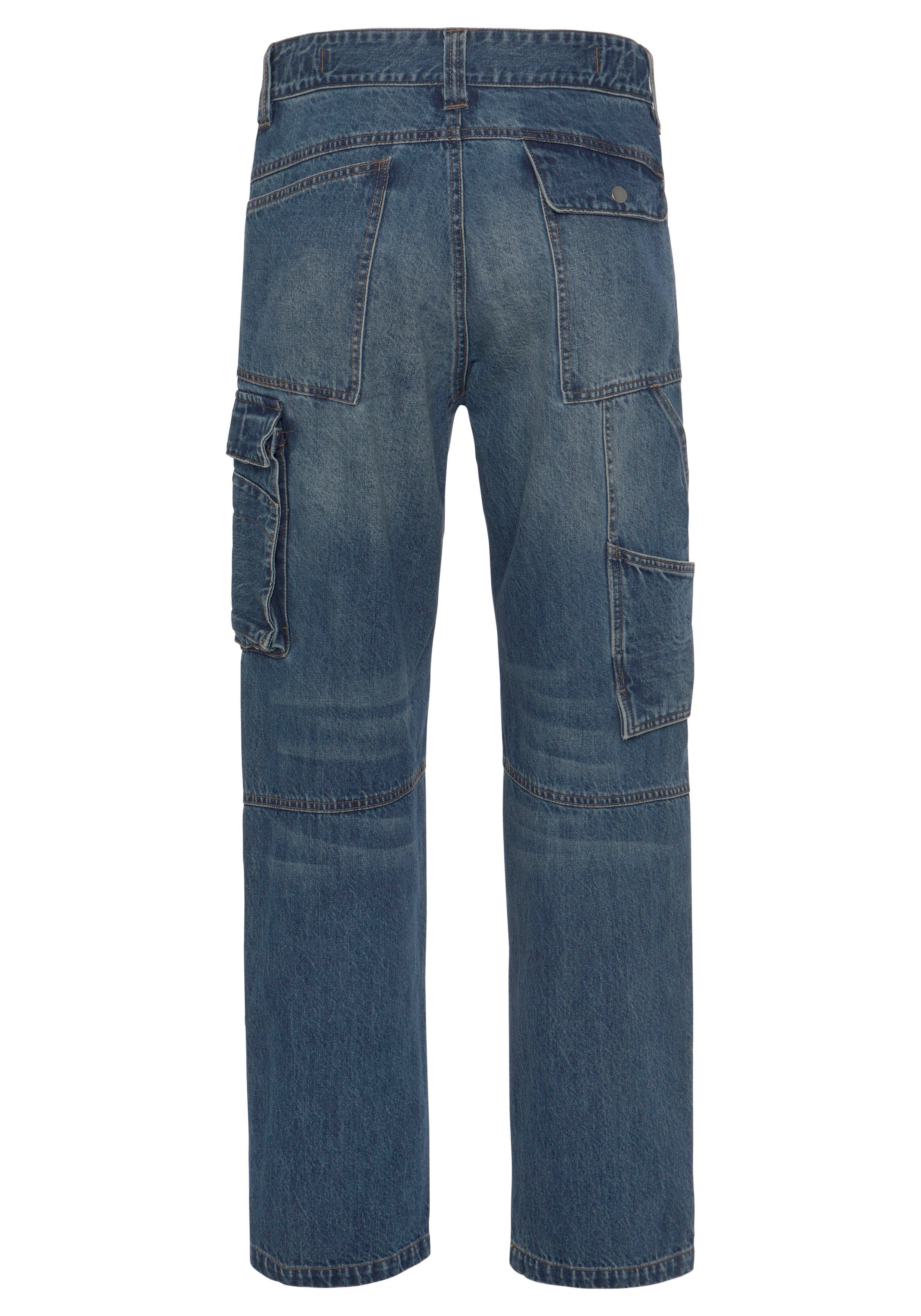 Northern Country Arbeitshose Multipocket Jeans (aus 100% Baumwolle, robuster Jeansstoff, comfort fit) mit dehnbarem Bund, mit 9 praktischen Taschen
