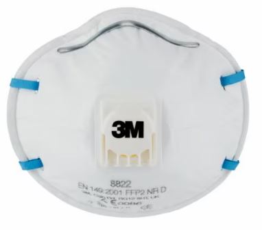 3M 1.21.15.882.20 8822 Protiprachová maska s výdychovým ventilom FPP2 / V NR D 10 kusov