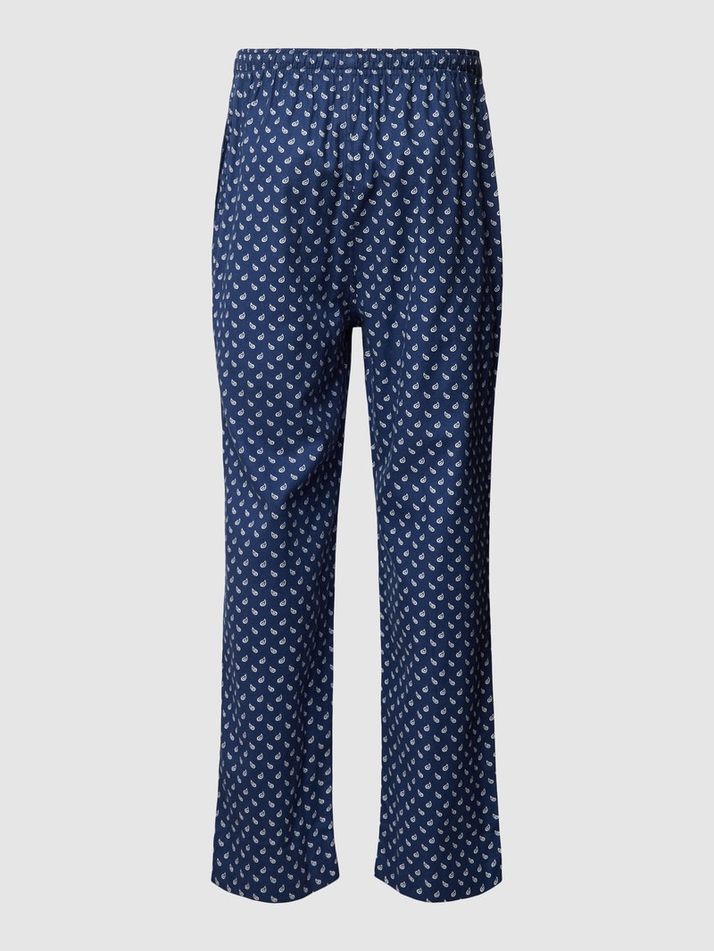 Pyjama-Hose mit Allover-Muster in dunkelblau
