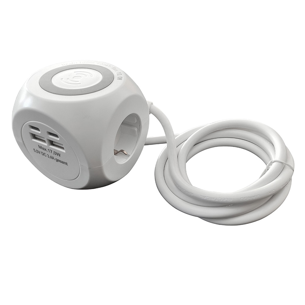 Powertec Electric Induktive Ladestation mit USB-Ports - Würfel