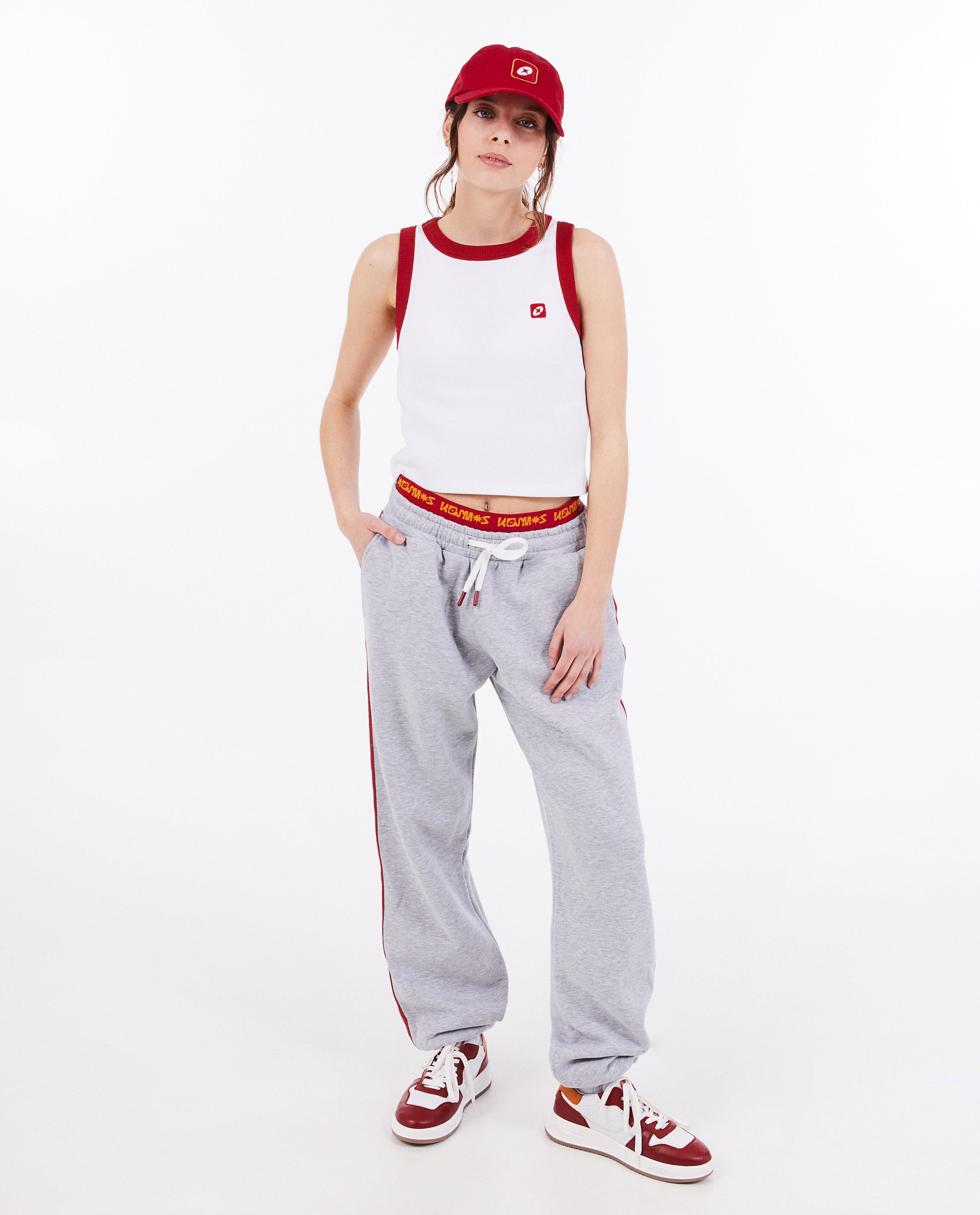 Top Milo Mouwloze Milo, croială scurtă, XS-XL cu imprimeu alb