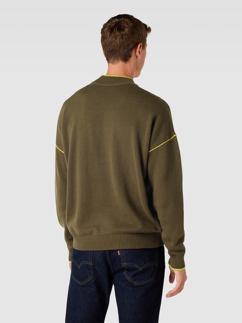 Strickpullover mit Label-Stitching - Porsche X Boss Collection in mittelbraun