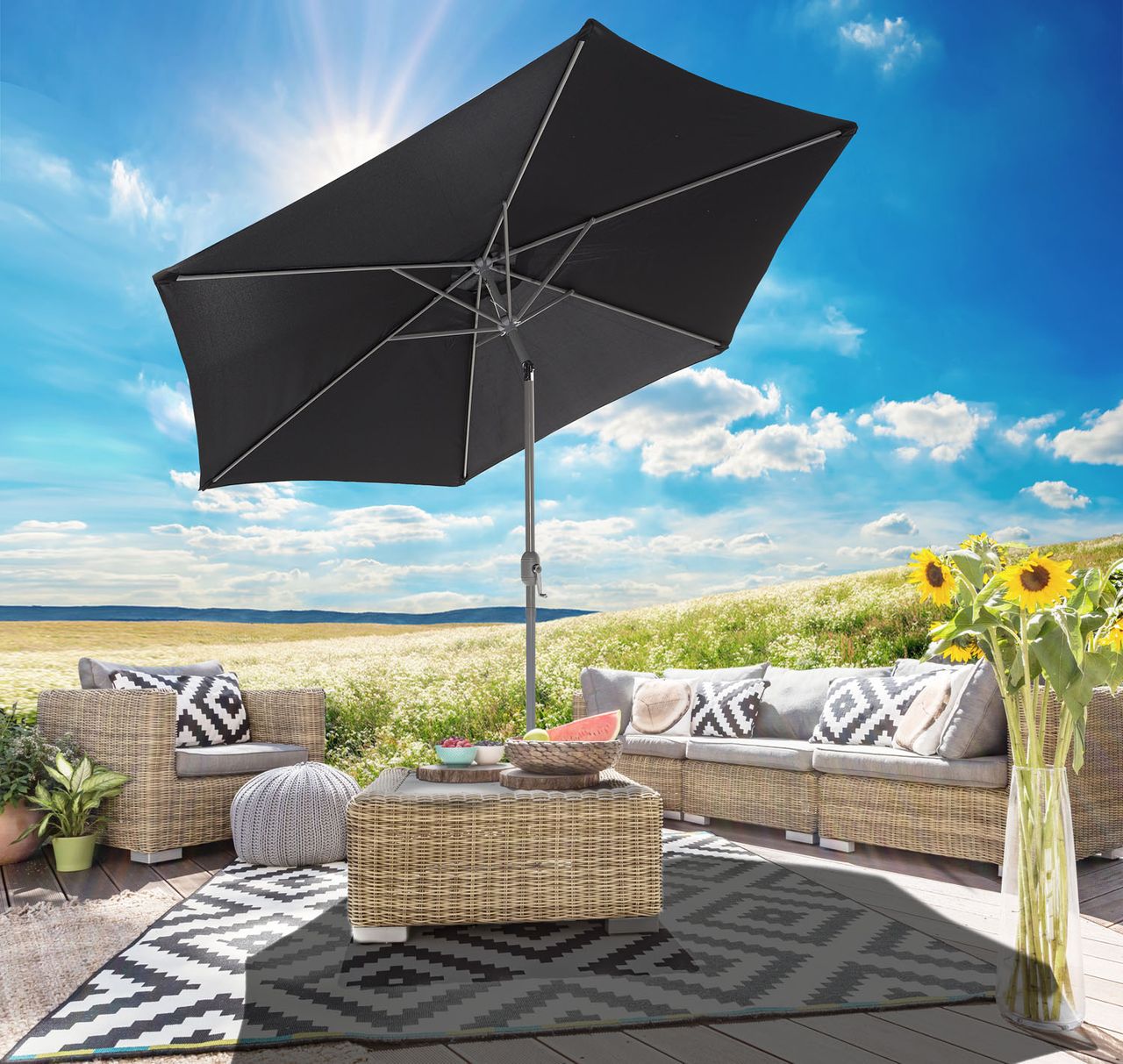 Weles Sonnenschirm, 270 cm, anthrazit