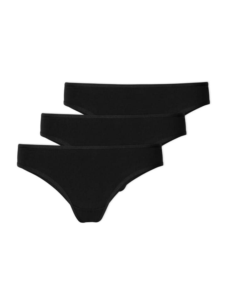 SNOCKS Brazilian Slips aus Bio-Baumwolle 3 Stück in Schwarz günstig kaufen