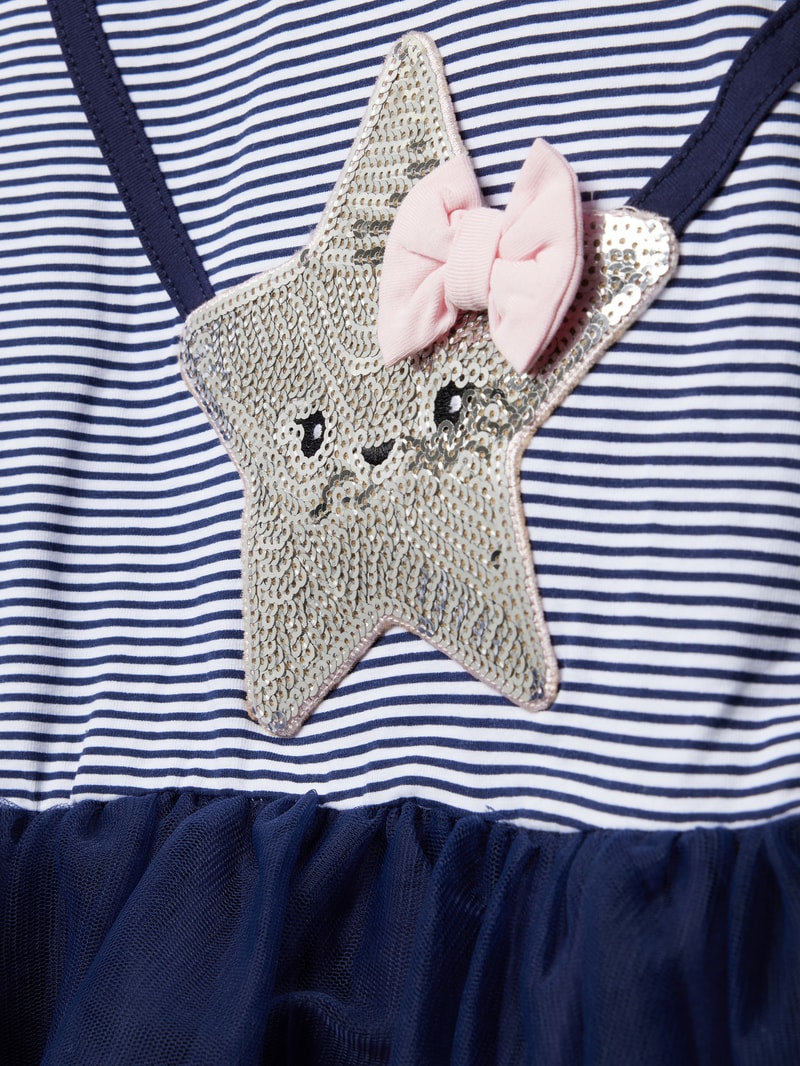 Kleid mit Streifenmuster in marineblau