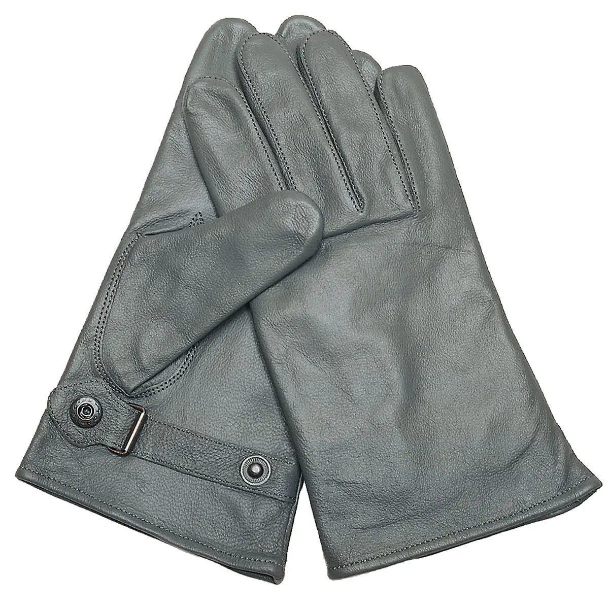 BW Lederhandschuhe gefuettert grau