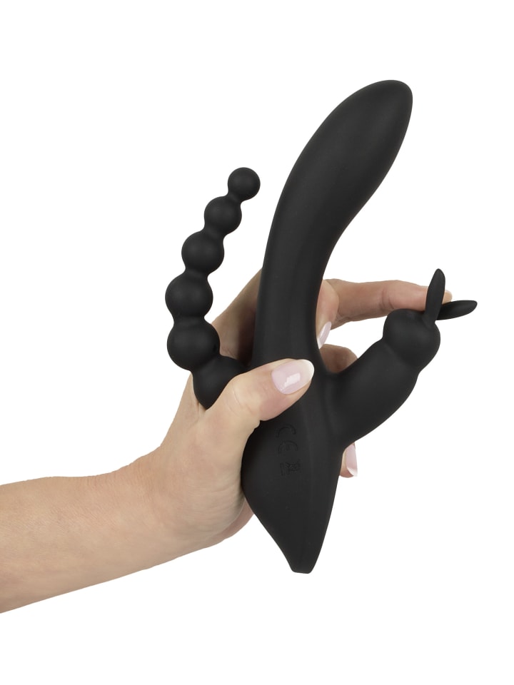 Sweet Smile Vibrator Triple G-Spot Vibrator in schwarz günstig kaufen 20,7 cm