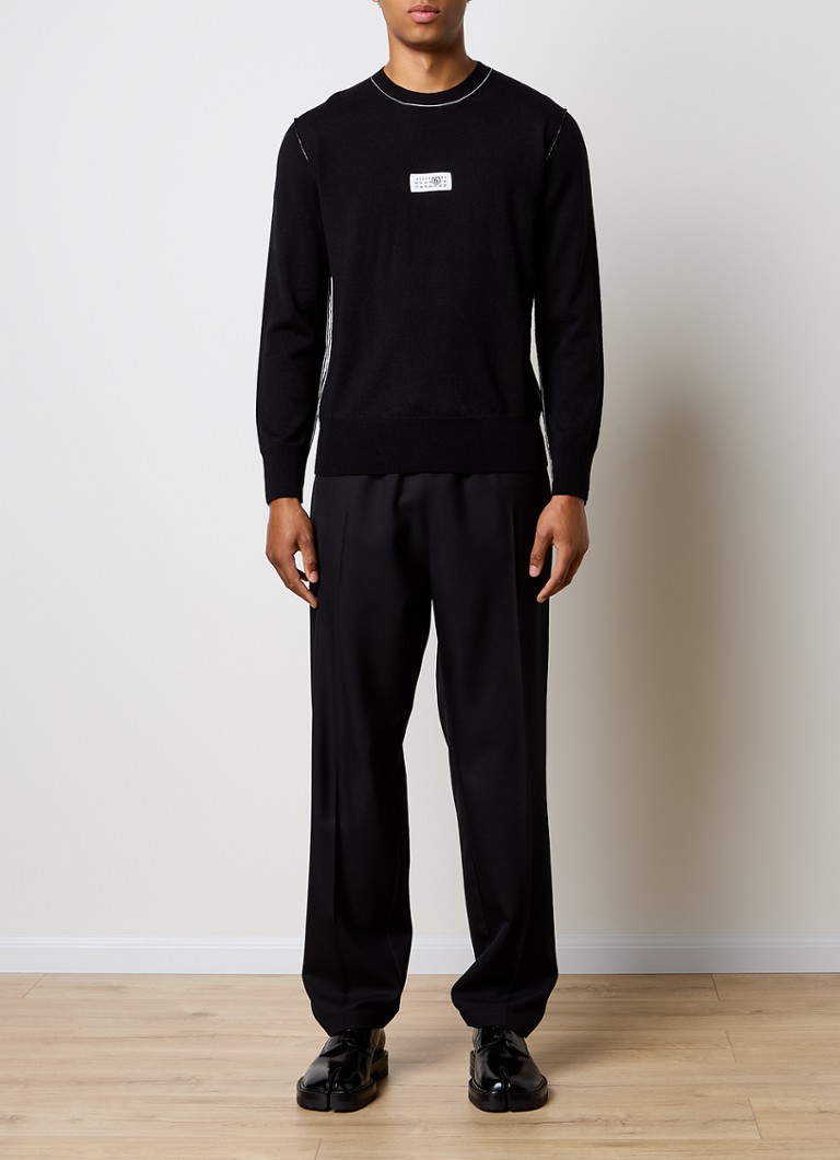 MM6 Fine-knit sweater in virgin wool blend with logo