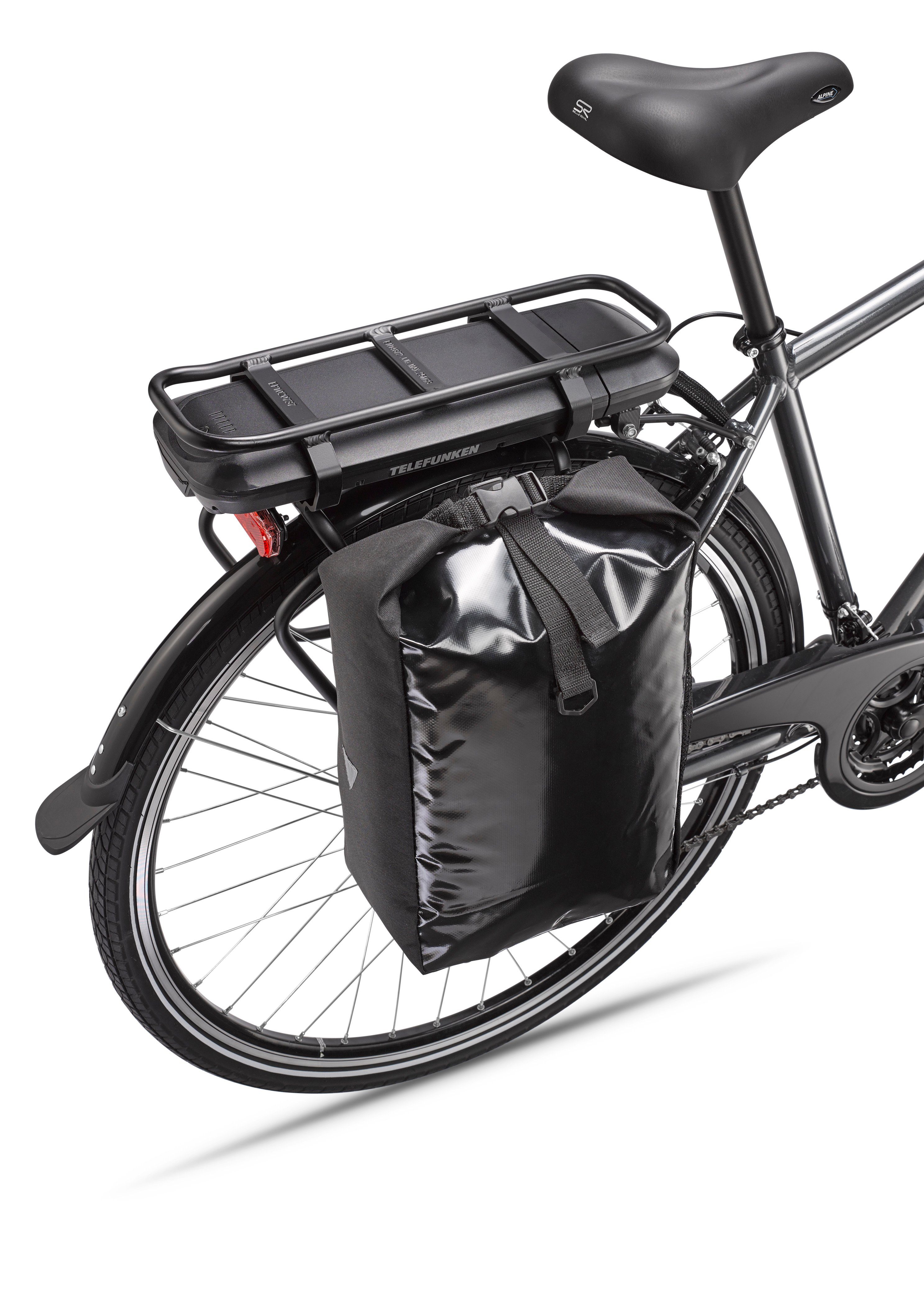 Telefunken E-Bike Expedition XT481, 21 Gang Shimano, Heckmotor, 374,4 Wh Akku, mit Fahrradtasche