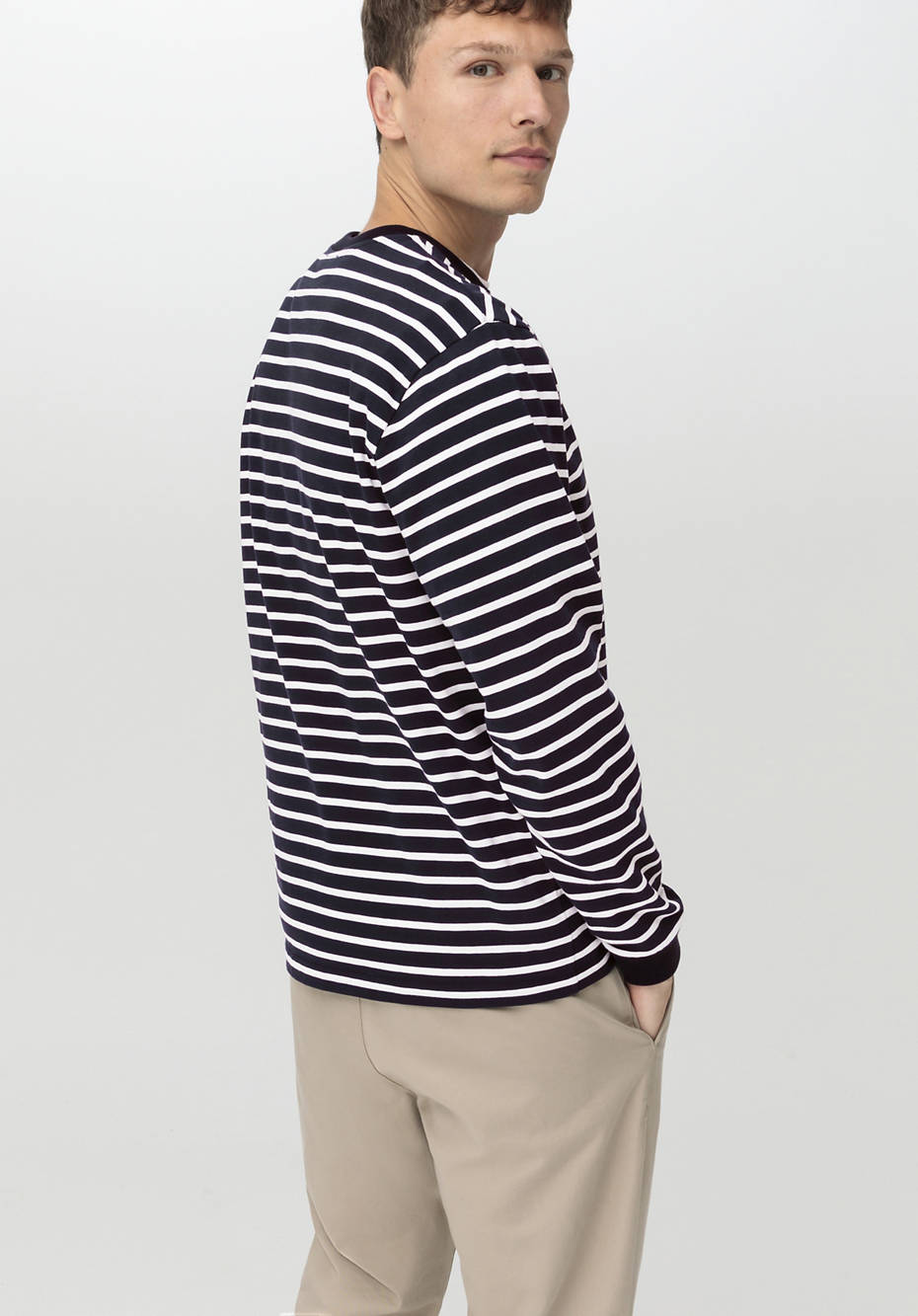 Langarm-Streifenshirt Relaxed aus reiner Bio-Baumwolle