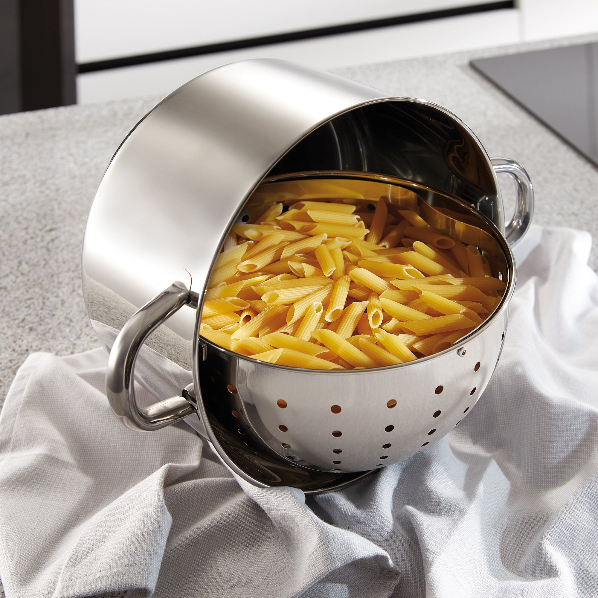 BEYOND Topf-Set, Edelstahl 18/8 (Set, 3-tlg), Kochen,Braten,Schmoren,Backen,Dünsten,Dämpfen,Blanchieren,Induktion