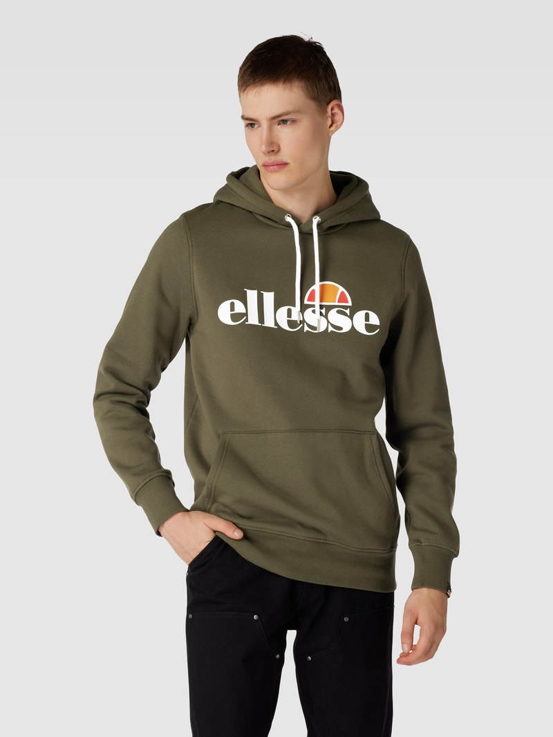 Hoodie mit Label-Print Modell 'GOTTERO' in khaki