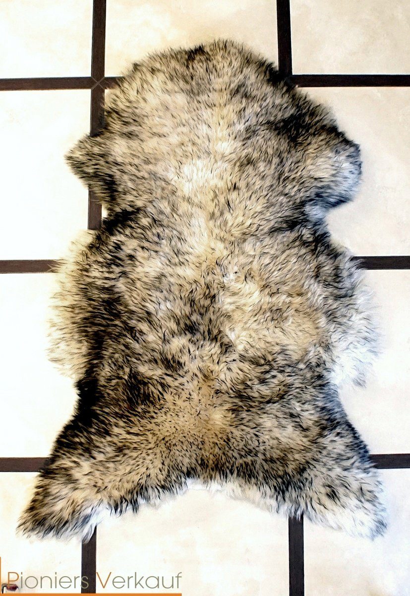 Fellteppich Pioniers Verkauf Schaffell Lammfell grau-stracciatella 120-130 cm, Pioniers Verkauf